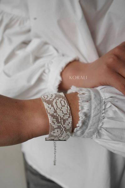 Set "Rose Blossom" ribbon necklace and bracelet 131-2 photo
