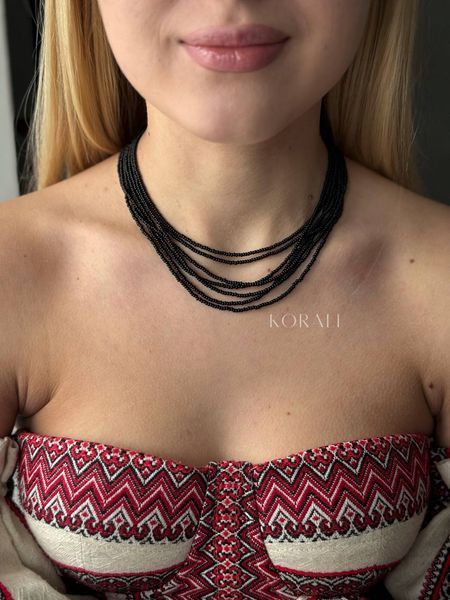 "Coral" Necklace, Black (7-strand) 2237 photo