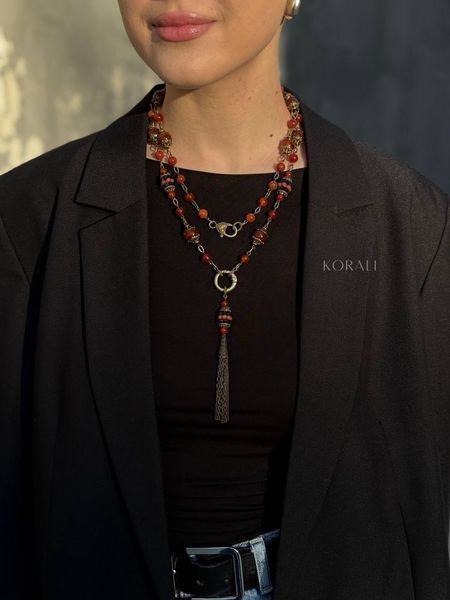 "Honey Glow" necklace made of natural stones 2304 photo