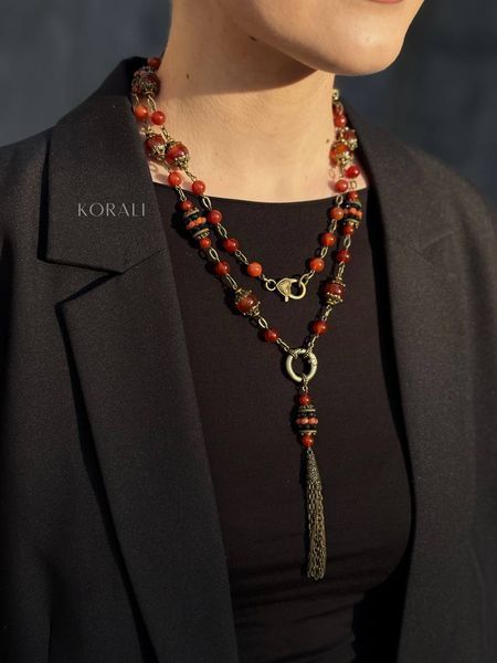 "Honey Glow" necklace made of natural stones 2304 photo