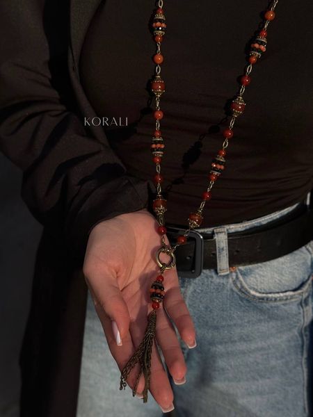 "Honey Glow" necklace made of natural stones 2304 photo