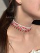 "Divotsvit" ribbon necklace with red accents 52 photo