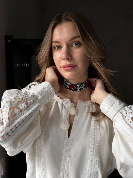 Ribbon necklace "Motives of Podillia" 407 photo