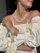 Set of ethnic necklace and bracelet "Pearl glow" 845 photo