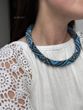 "Svarga" blue and gray harness necklace 337 photo