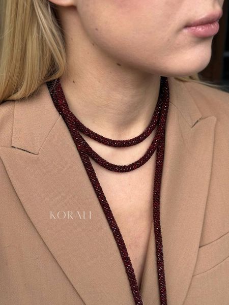 Braided Lariat Harness Burgundy 1192 photo