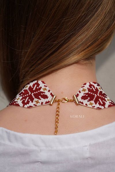 Кутовий гердан "Зоряна мрія" біло-червоний 2268 фото