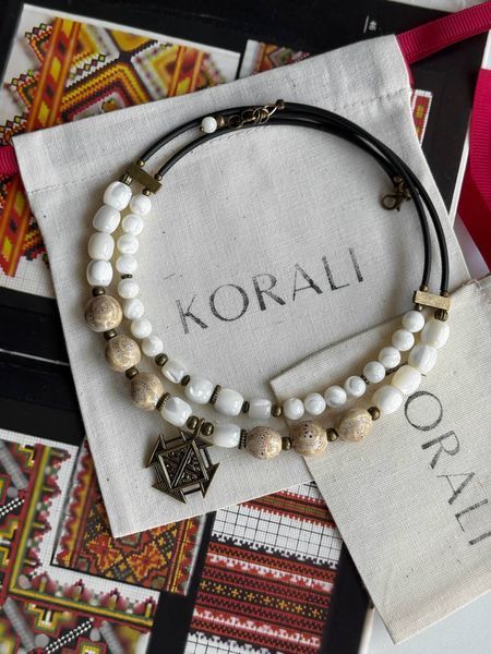 Necklace "Dawn" made of natural stones 2047 photo