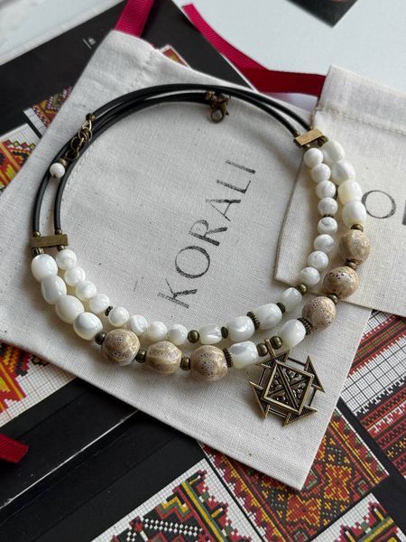 Necklace "Dawn" made of natural stones 2047 photo