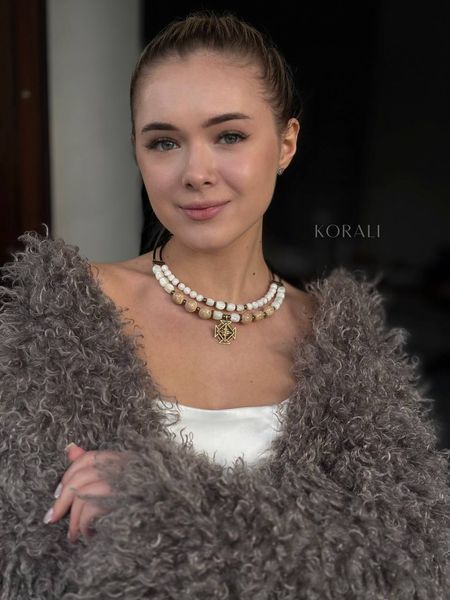 Necklace "Dawn" made of natural stones 2047 photo