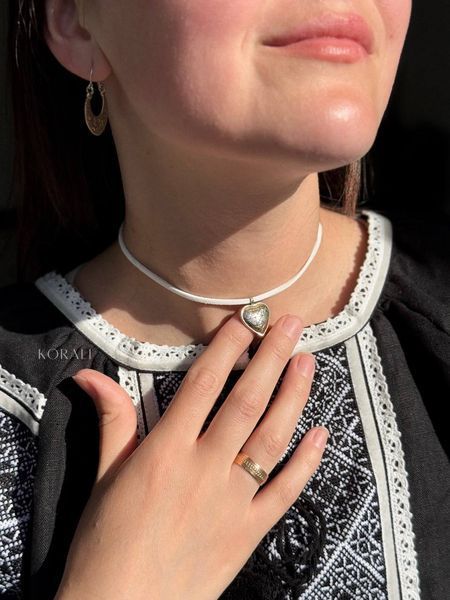 Heart pendant "Story of feelings" in silver color 652 photo