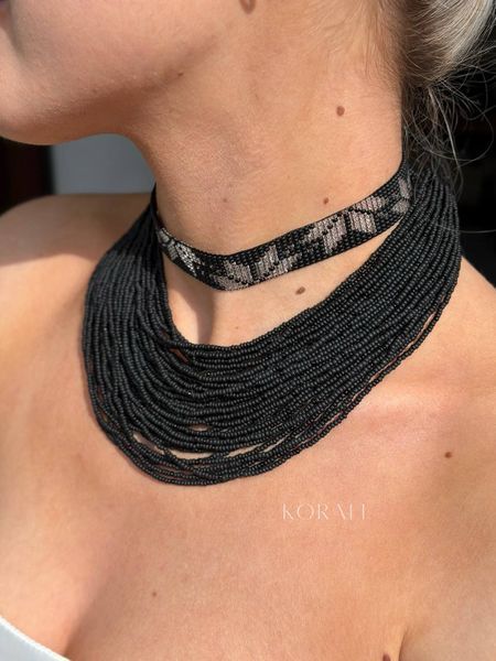 Set of necklace "Constellation" and ribbon necklace "Dawn" 2336 photo