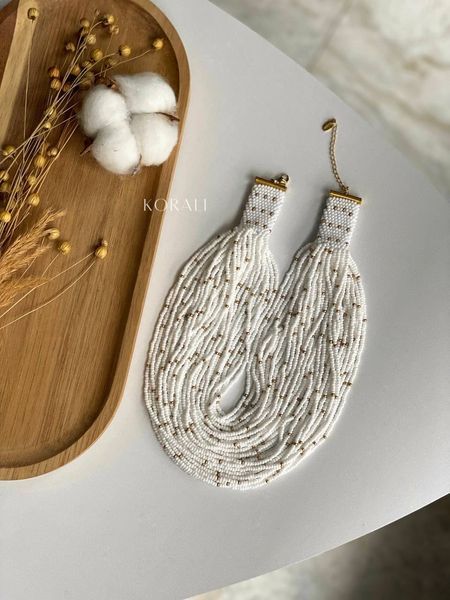 Necklace "Constellation" white (short) 410 photo