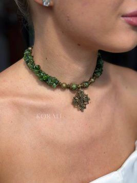 Jadeite necklace "Crimson Sun" (shorter) 2404-1 photo