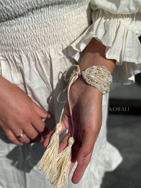 Ethnic bracelet "Pearl glow" beige 847 photo