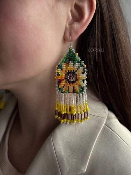 Сережки "Квітка сонця" 550 фото