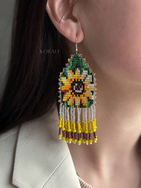 Сережки "Квітка сонця" 550 фото