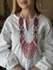 Circular neckerchief white with red pattern "Vyshyvanka" 2155 photo 1