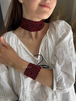Set "Verkhovyna" ribbon necklace and bracelet 272 photo