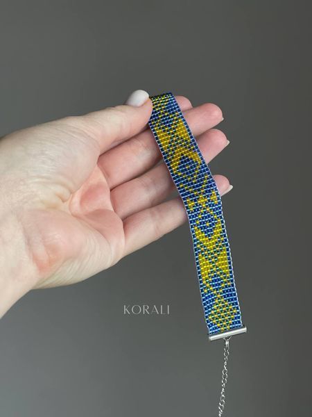 Bracelet "Weave" blue-yellow 922 photo
