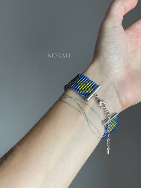 Bracelet "Weave" blue-yellow 922 photo