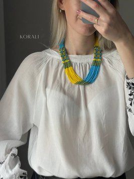 Ethnic necklace blue and yellow 882 photo