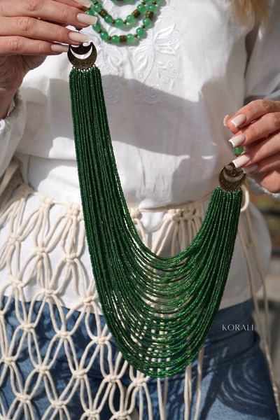 Necklace "Corals" shiny green 2244 photo