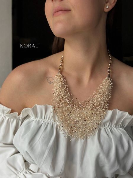 Milky-colored "Air" necklace on extensions 589 photo