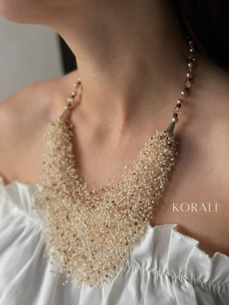 Milky-colored "Air" necklace on extensions 589 photo