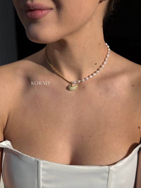 Choker "Amulet of Memories" with natural pearls 2212 photo