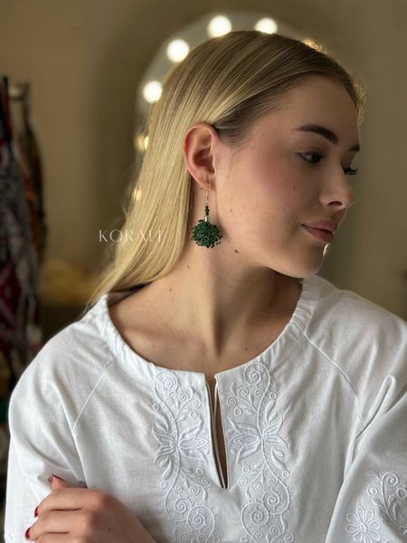 "Air" earrings are green with black spots 1 458 photo