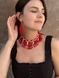 A set of silk "Khustska" red and earrings 120 photo 3