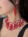 A set of silk "Khustska" red and earrings 120 photo 5