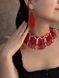 A set of silk "Khustska" red and earrings 120 photo 4