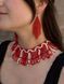 A set of silk "Khustska" red and earrings 120 photo 1