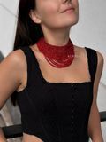 Necklace "Constellation" red with gold inclusions (short) 239 photo