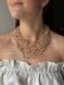 Necklace "Air" milky shade with brown inclusions 590 photo 2