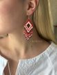 Earrings milk with red pattern "Marevo" 2158 photo