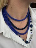 Braided harness lariat chameleon in purple and blue shades 1086 photo