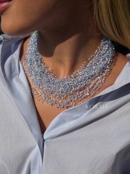 Necklace "Air" blue 2408 photo
