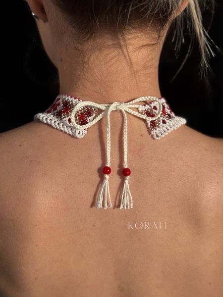 Silyanka "Rozkvitay" white with red and gold pattern 2214 photo