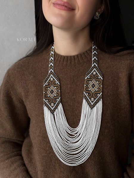 Circular necklace "Svarga" is white and gold 416 photo