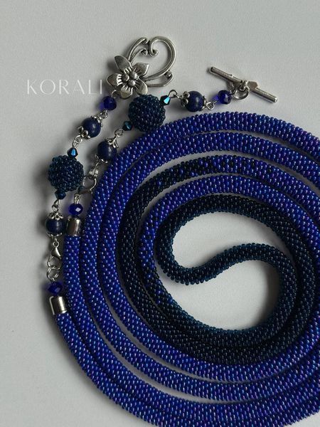 Braided harness lariat chameleon in purple and blue shades 1086 photo