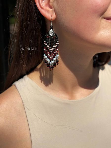 Earrings "Volyn" black 655-2 photo