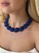 Set of necklace "Shine" and earrings in blue and black 2131 photo 7