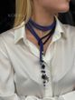 Braided harness lariat chameleon in purple and blue shades 1086 photo