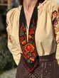 "Carpathian Flowers" black and red scarf