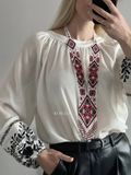 "Polesya" white collar with red and black pattern 807 photo