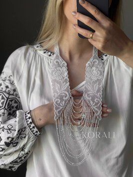Гердан "Мережка" білий 999 фото