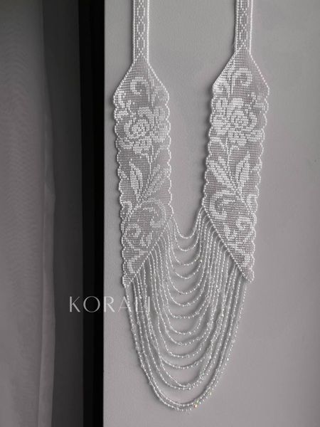 Necktie "Mesh" white 999 photo